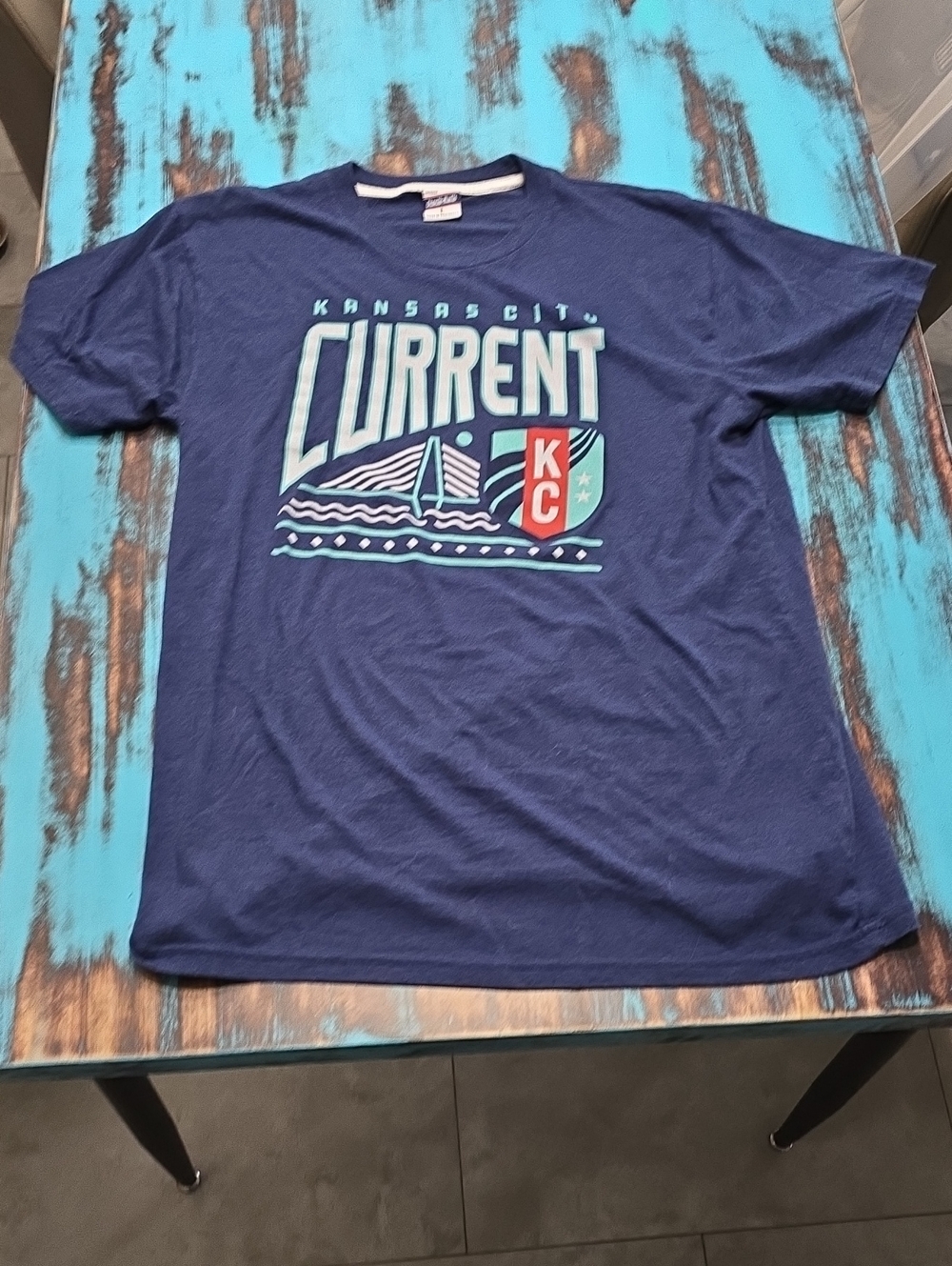 Kansas City Current Men's Navy Graphic Short Sleeve Tee